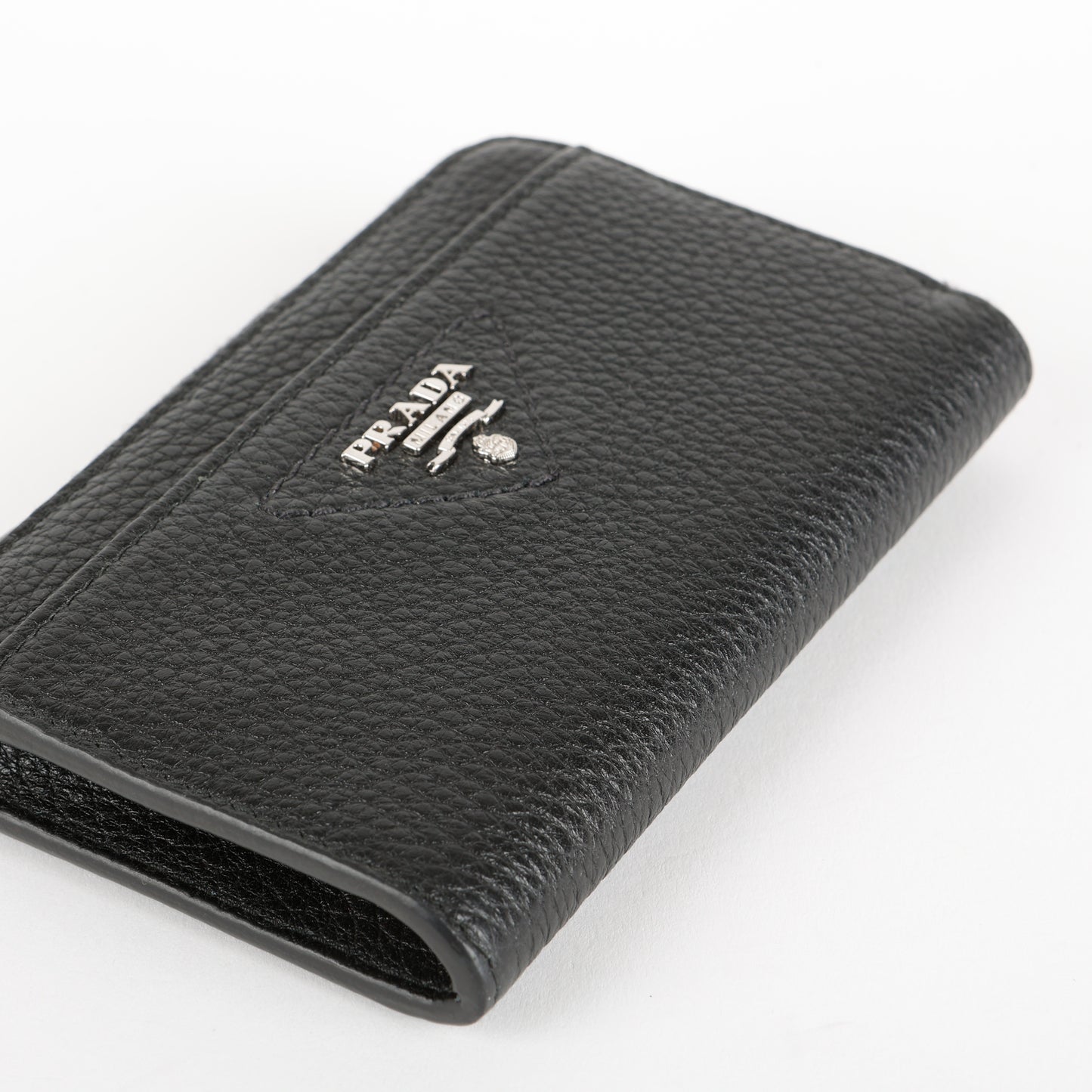 Triangle Logo Zip Key Holder, Black SHW