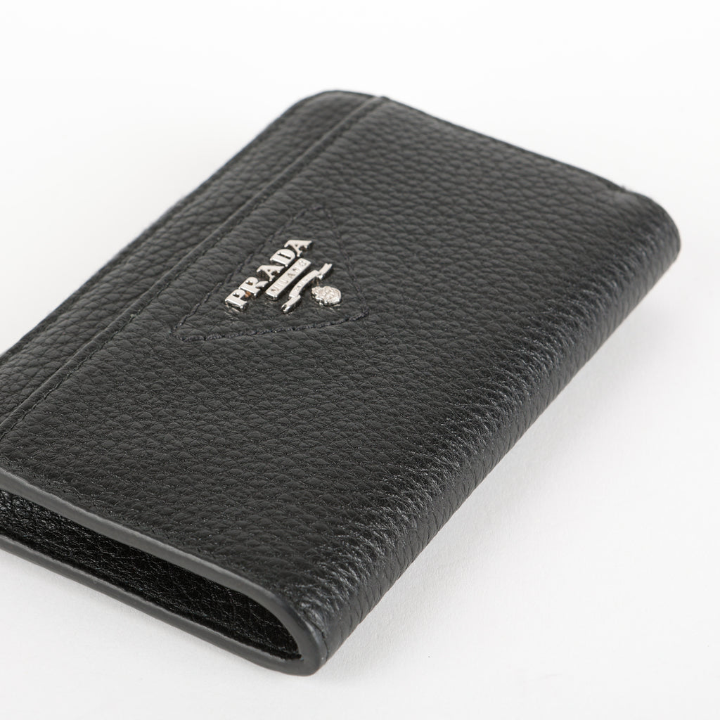 Triangle Logo Zip Key Holder, Black SHW