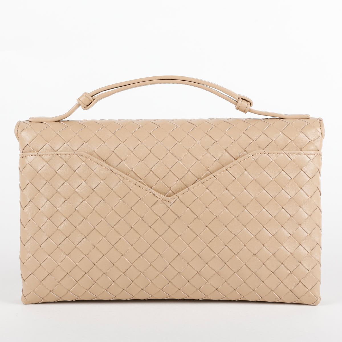 Intrecciato Knot Lock Top Handle, Ecru Muse