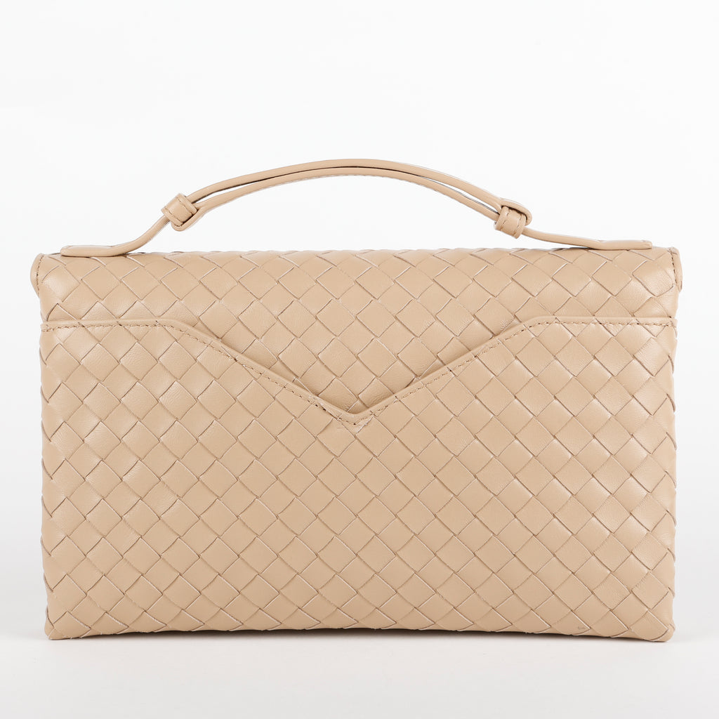 Intrecciato Knot Lock Top Handle, Ecru Muse