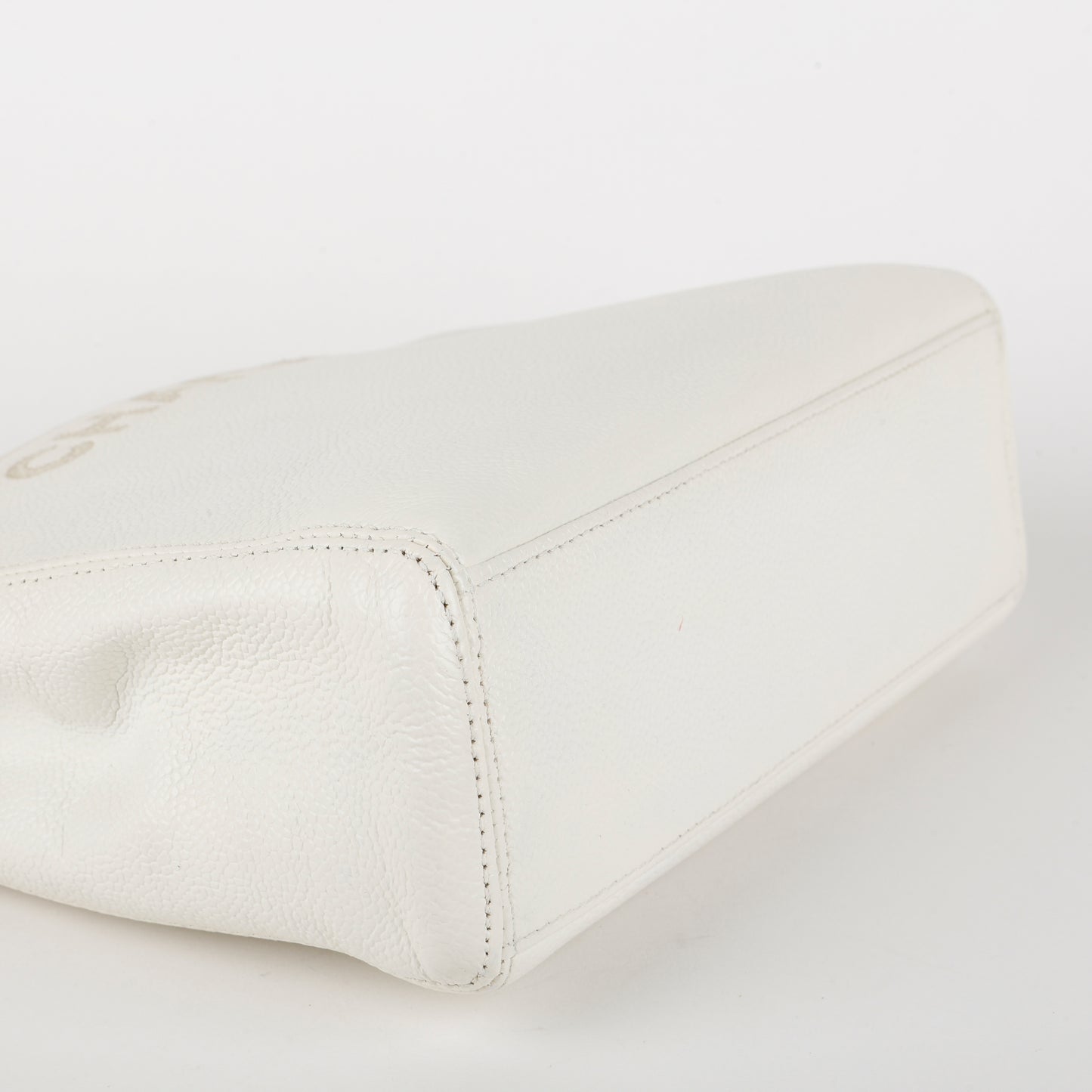 Vintage LAX Chain Tote, White Caviar