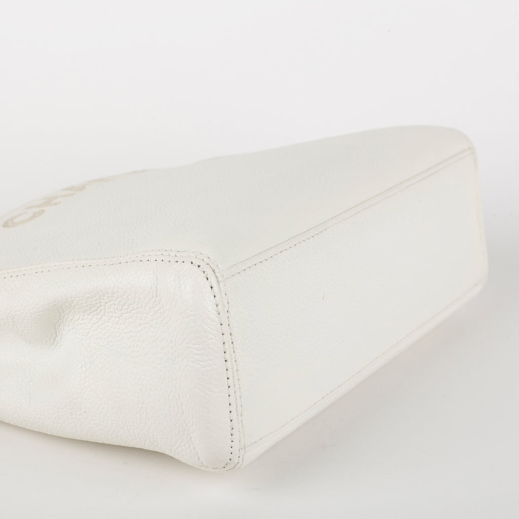 Vintage LAX Chain Tote, White Caviar