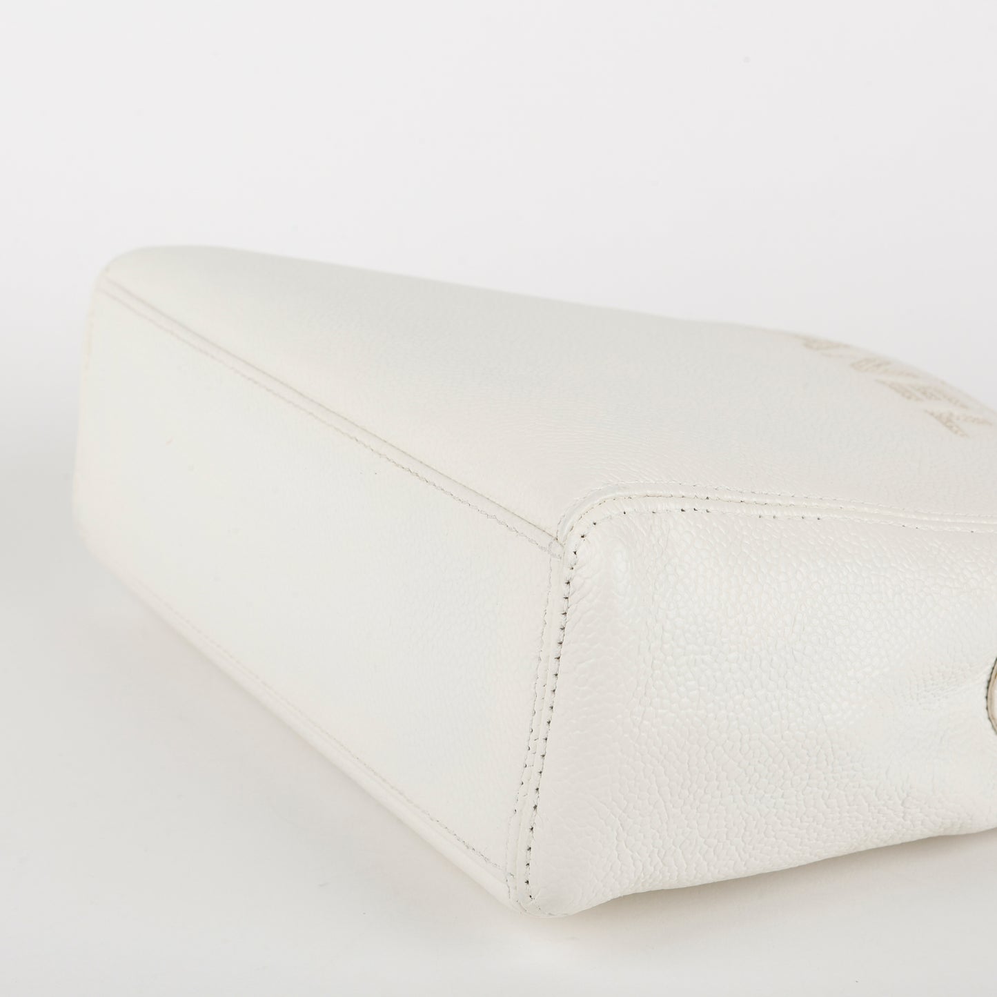 Vintage LAX Chain Tote, White Caviar