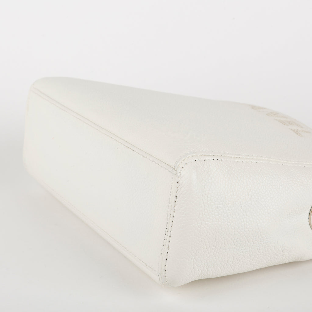 Vintage LAX Chain Tote, White Caviar