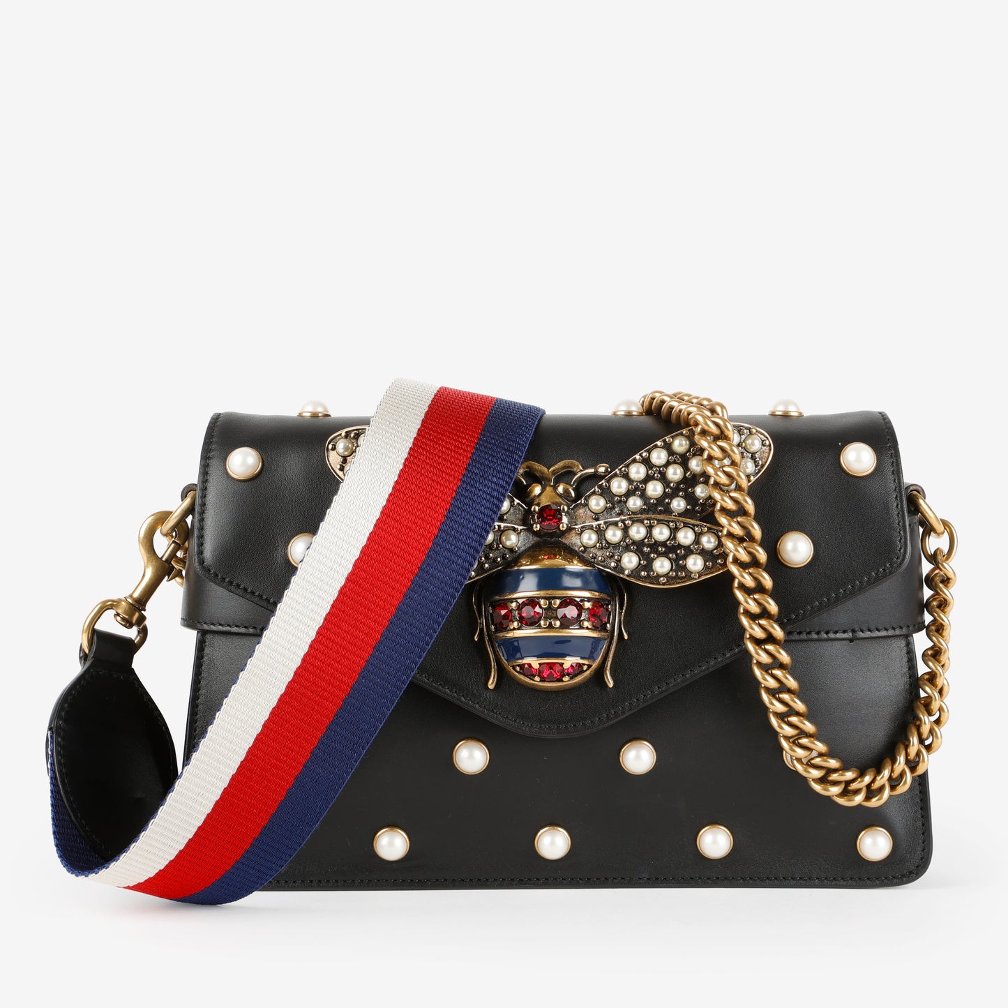 Broadway Pearly Bee Shoulder Bag, Black