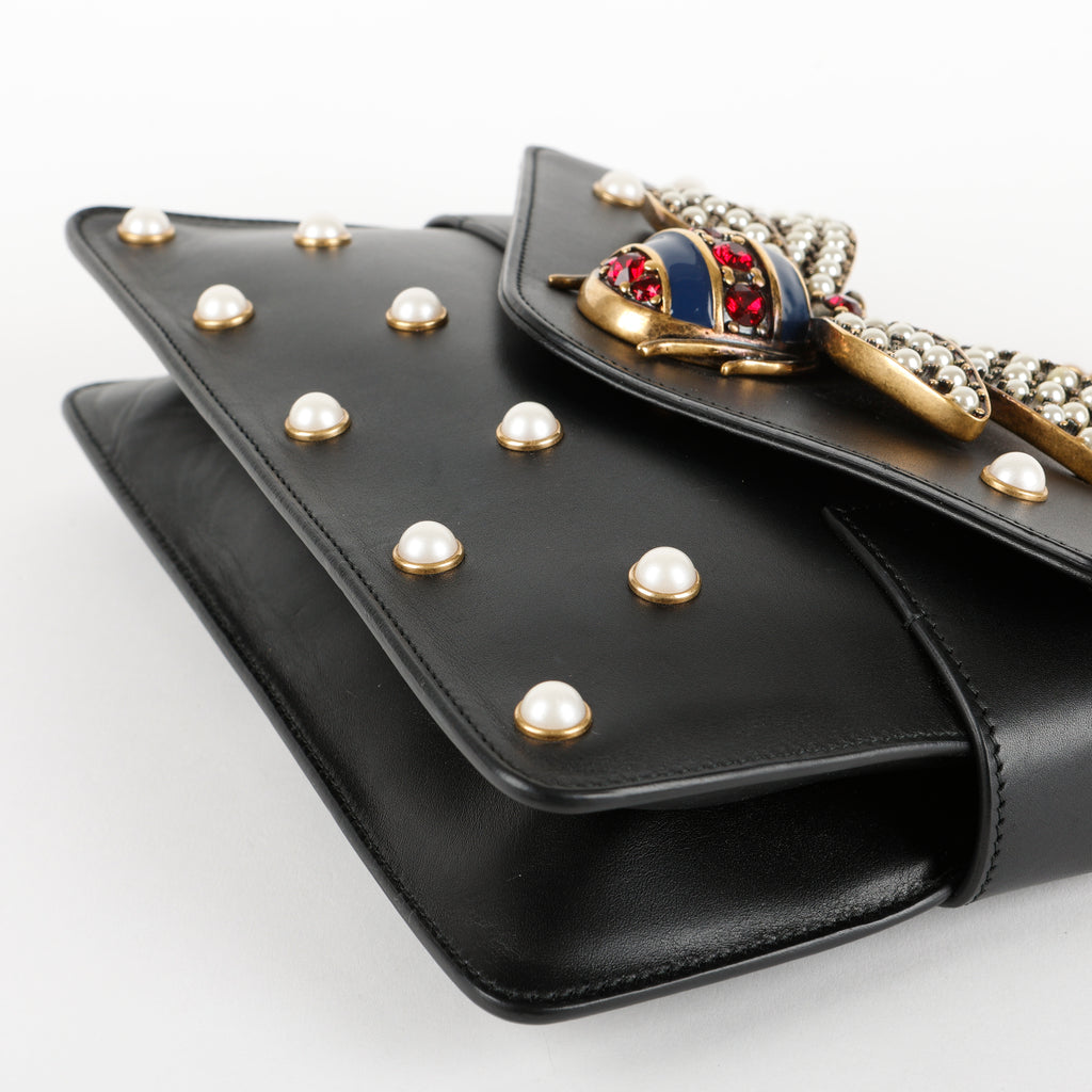 Broadway Pearly Bee Shoulder Bag, Black