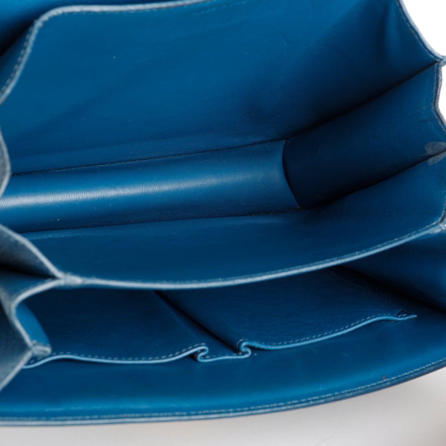 Medium Classic Box Bag, Blue Grained Calfskin
