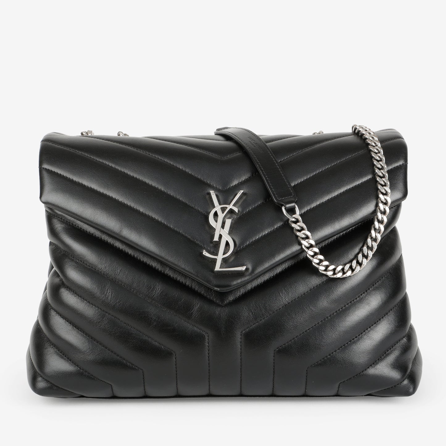 Medium LouLou, Black Calfskin SHW