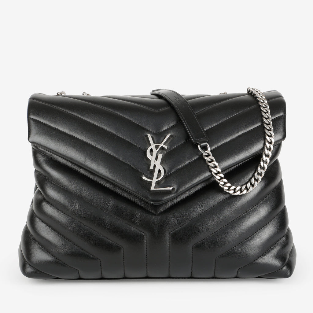 Medium LouLou, Black Calfskin SHW