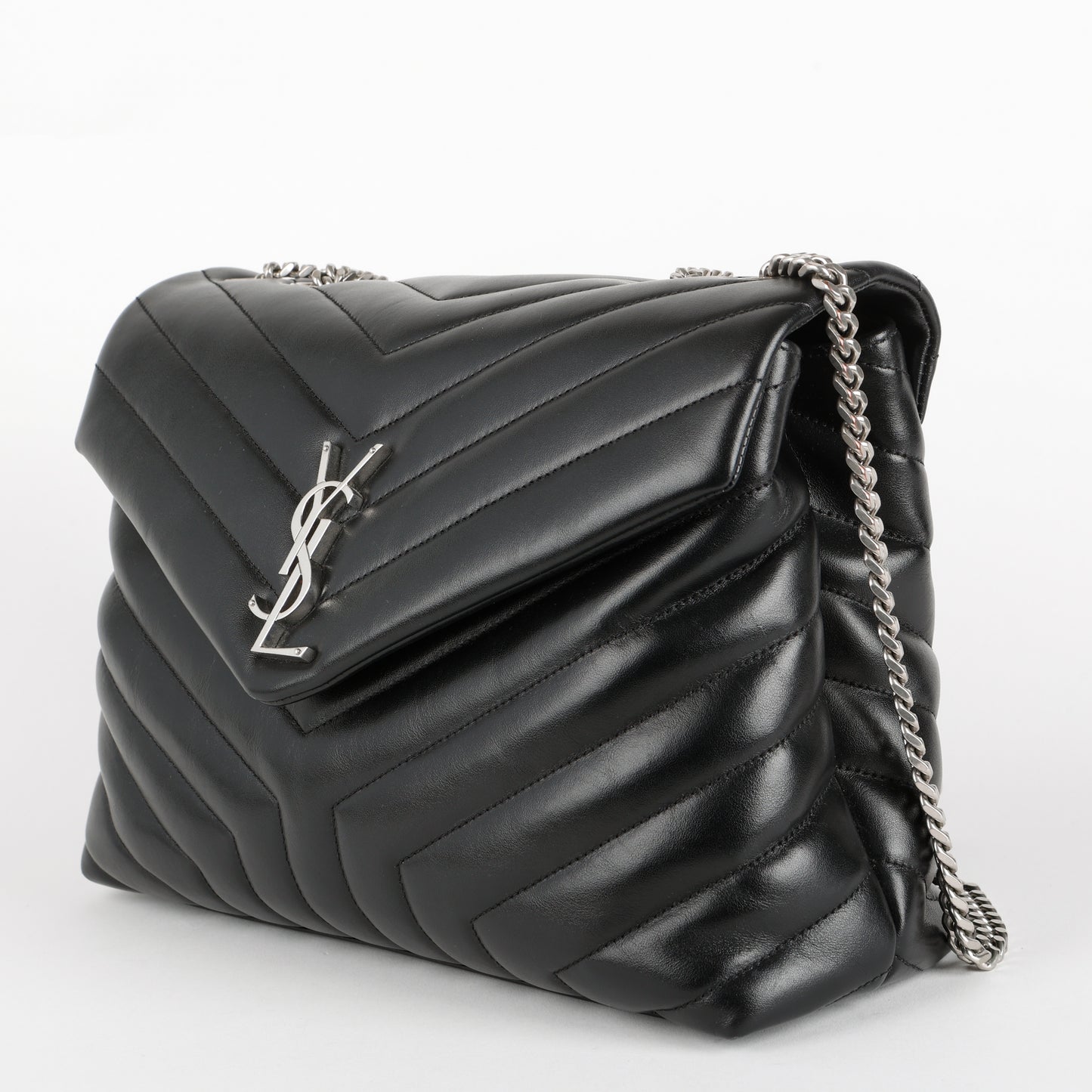 Medium LouLou, Black Calfskin SHW