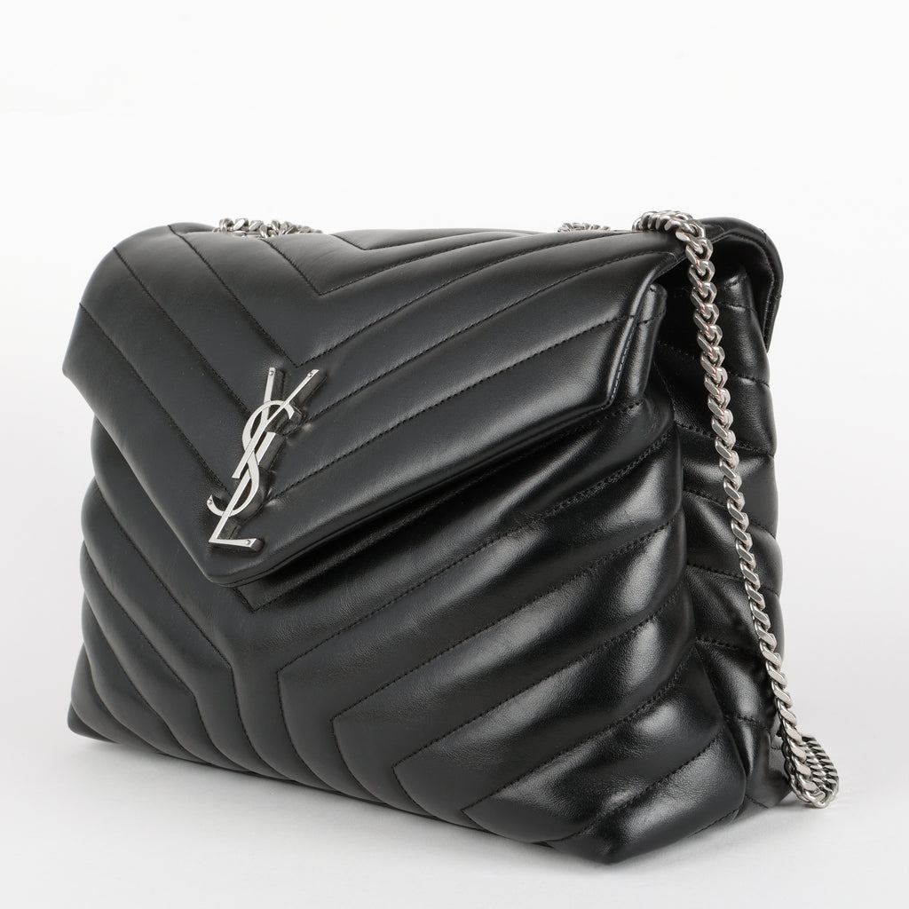 Medium LouLou, Black Calfskin SHW