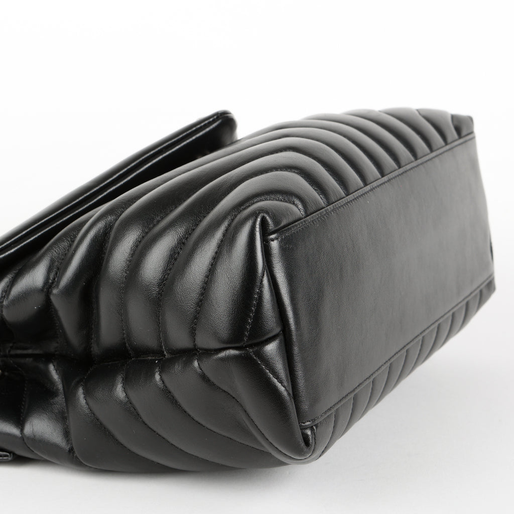 Medium LouLou, Black Calfskin SHW