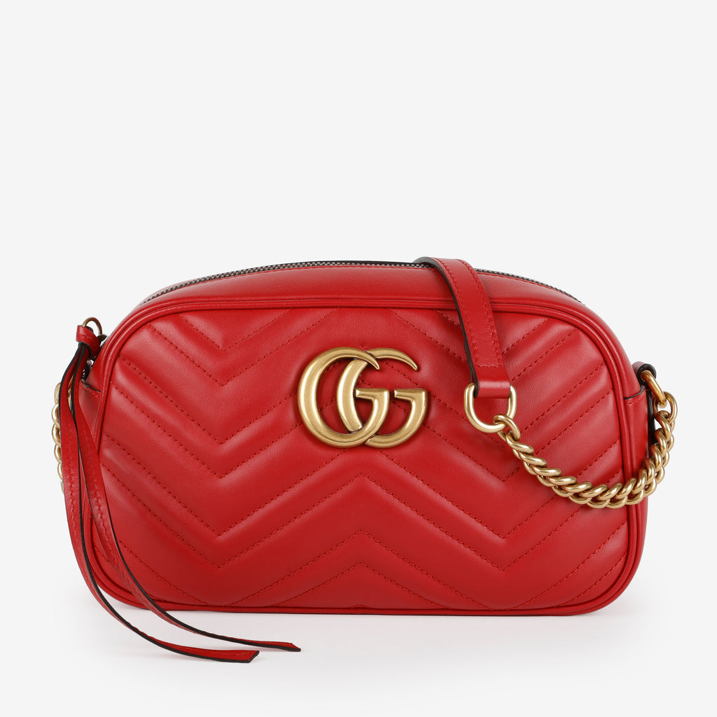 Small GG Marmont Camera Bag, Red