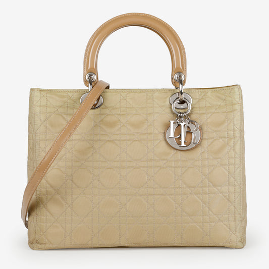 Vintage Cannage Lady Dior, Khaki Nylon