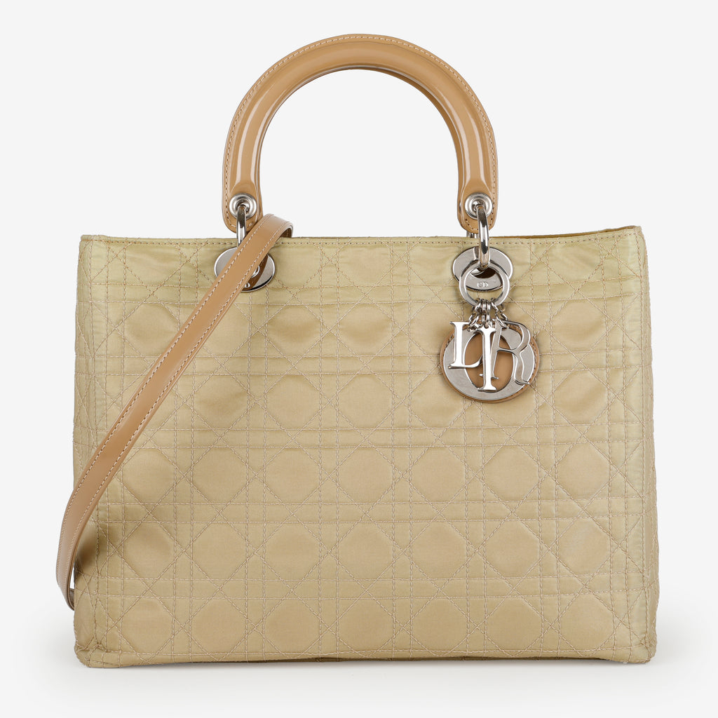 Vintage Cannage Lady Dior, Khaki Nylon