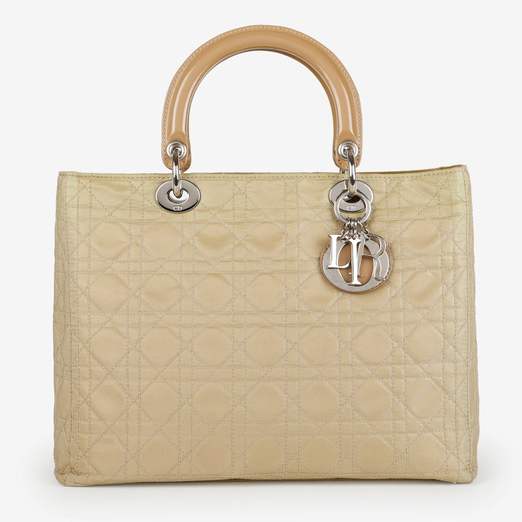 Vintage Cannage Lady Dior, Khaki Nylon