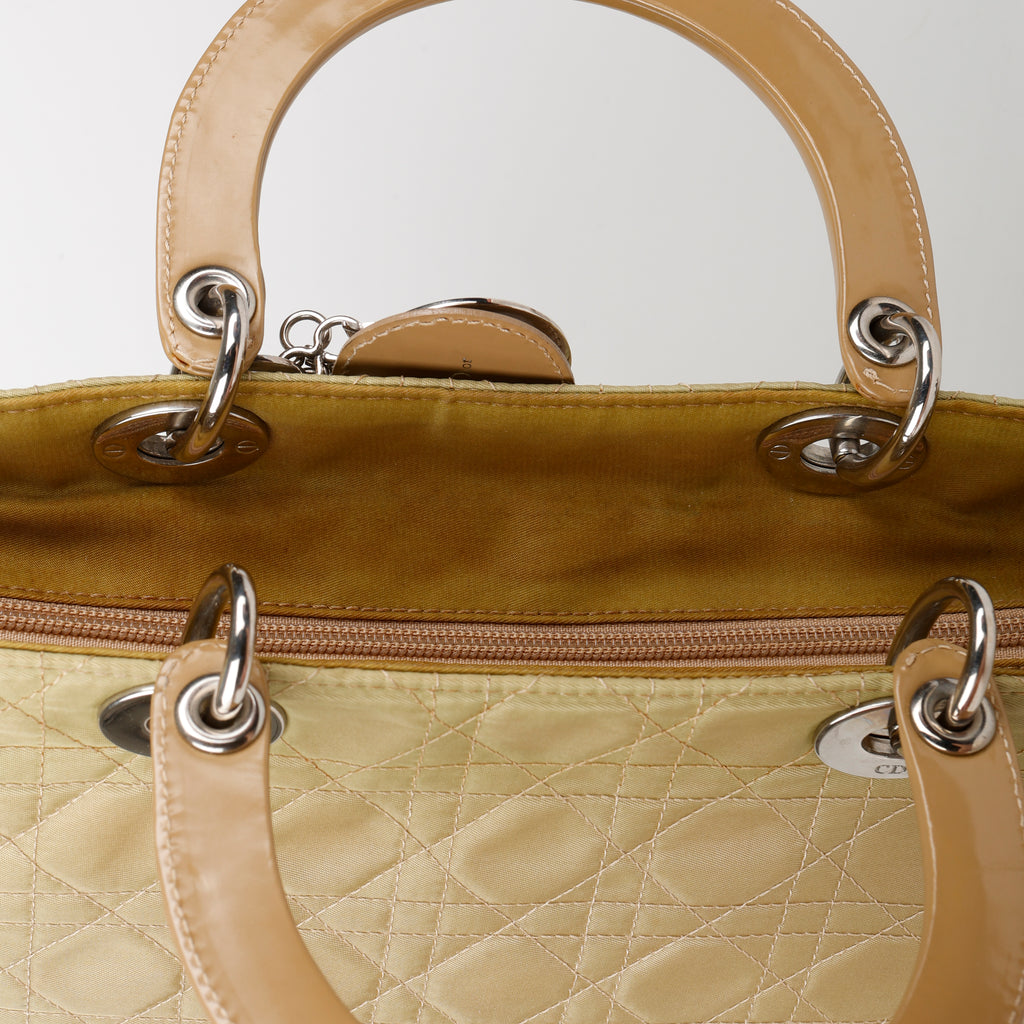 Vintage Cannage Lady Dior, Khaki Nylon