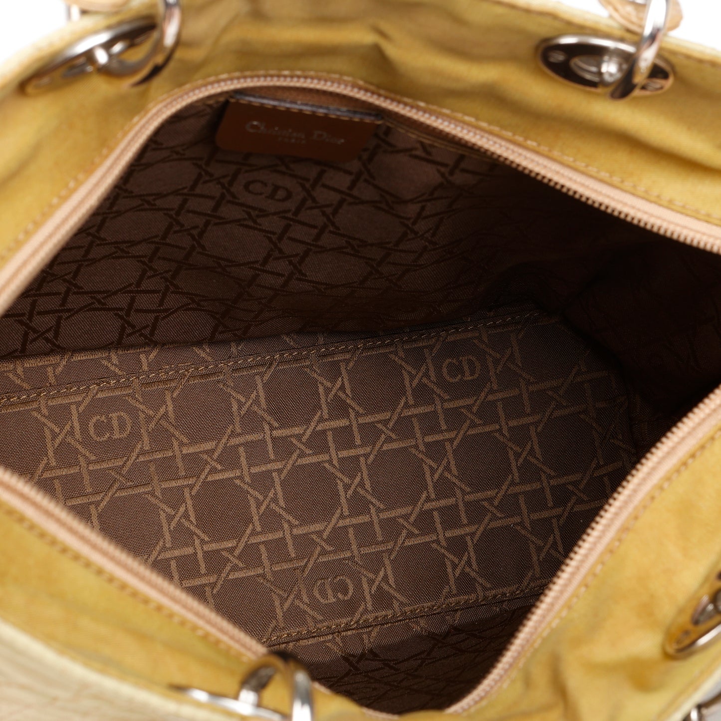 Vintage Cannage Lady Dior, Khaki Nylon
