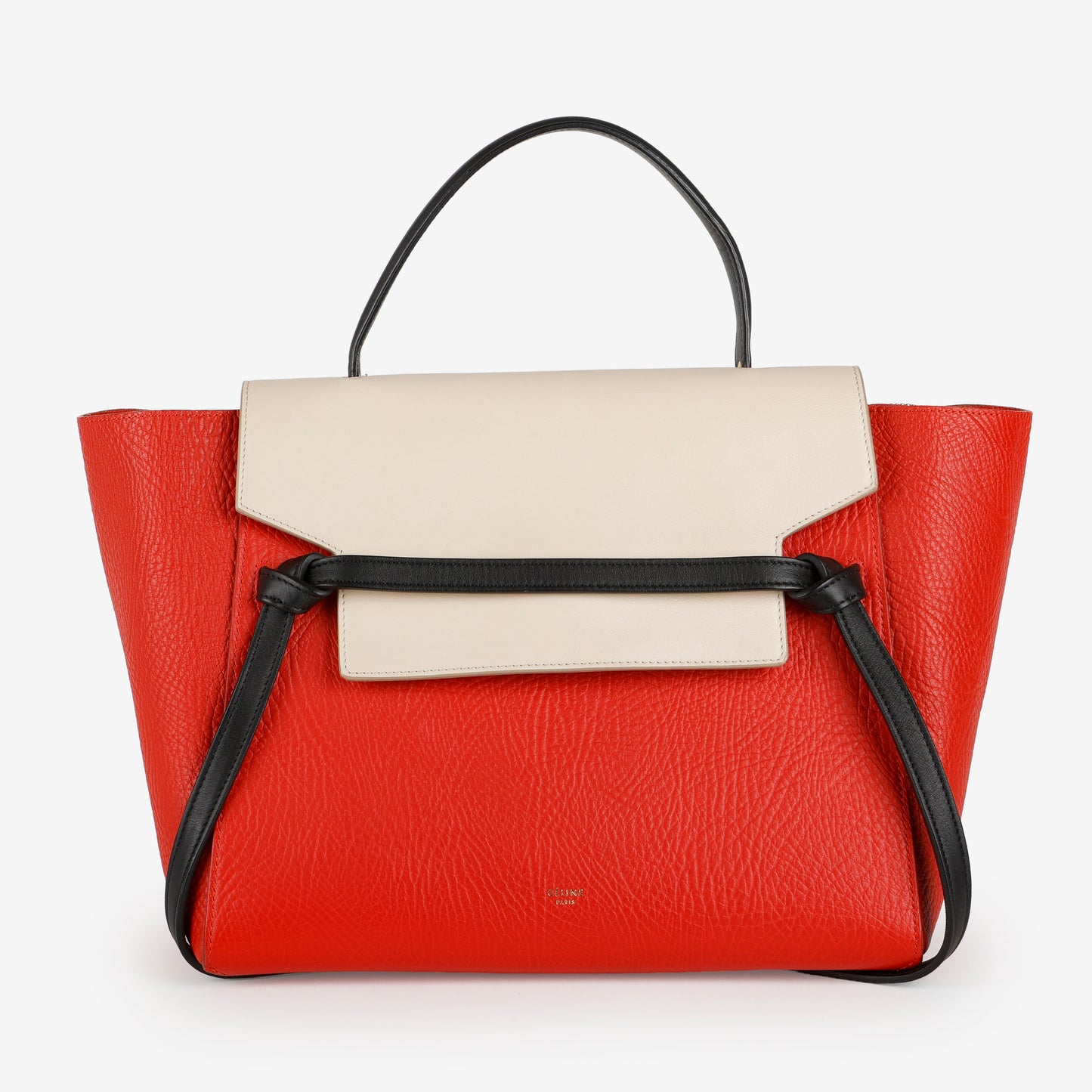 Mini Belt Bag, Red/Cream Calfskin
