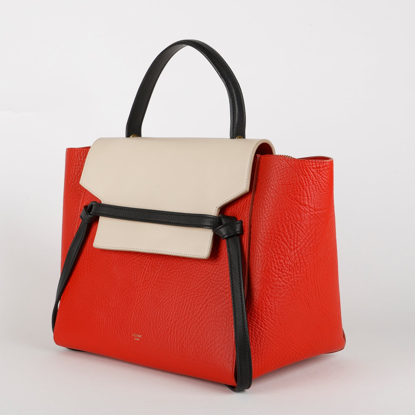 Mini Belt Bag, Red/Cream Calfskin