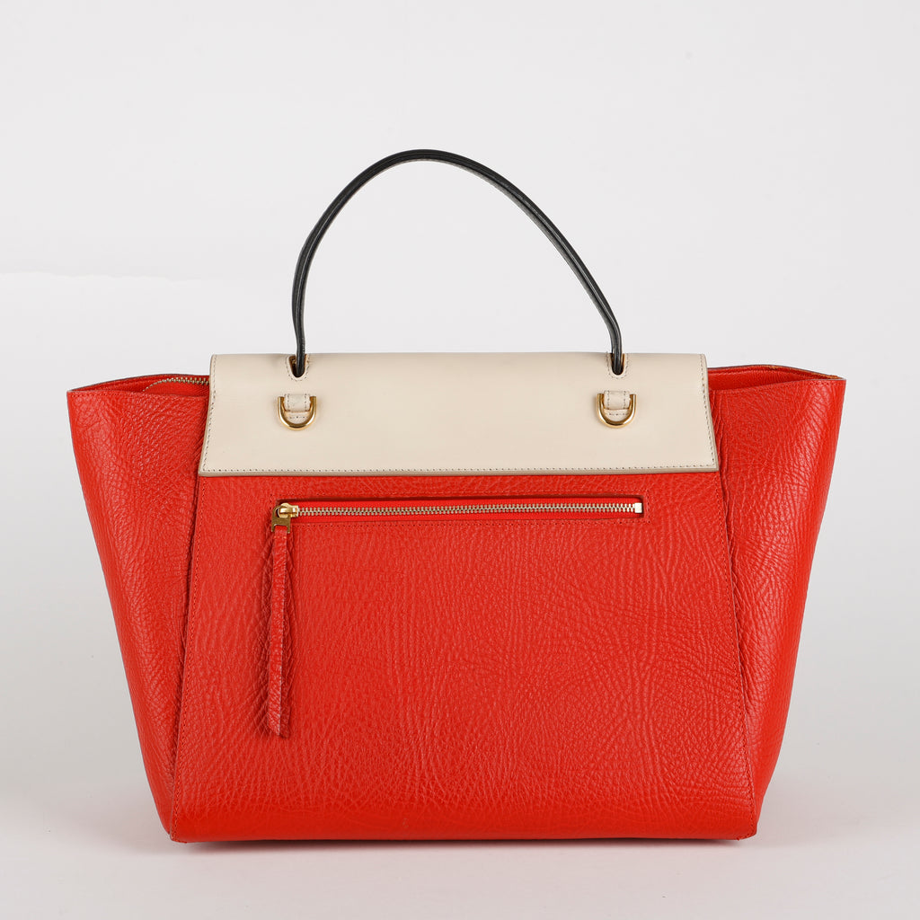 Mini Belt Bag, Red/Cream Calfskin