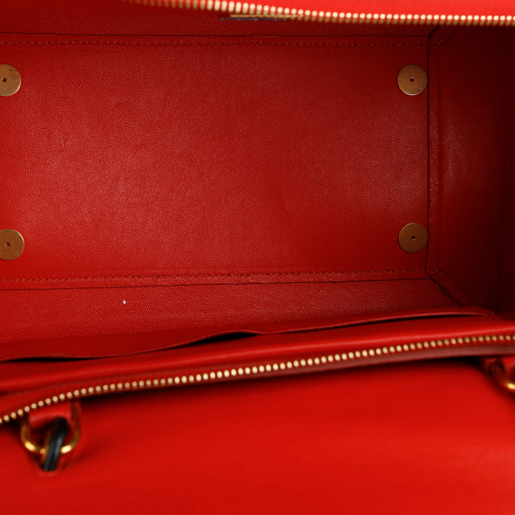 Mini Belt Bag, Red/Cream Calfskin