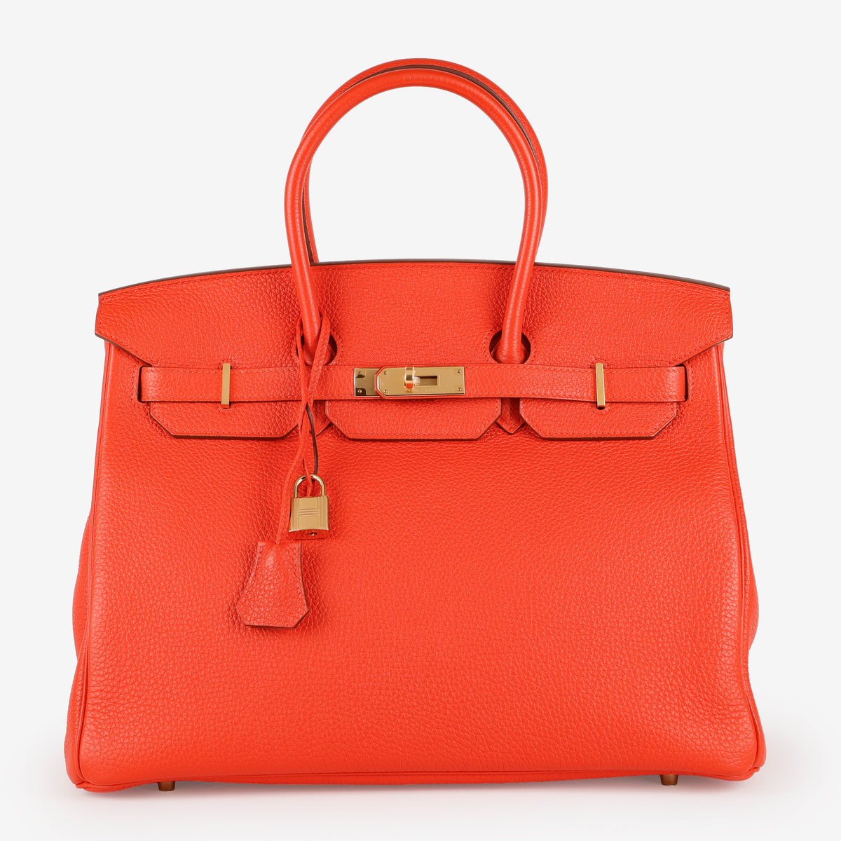 Birkin 35 Rouge Pivione, Togo, Gold Hardware (2013, Q Square)