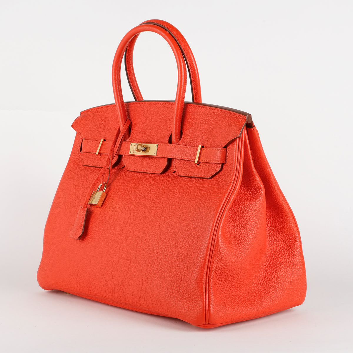 Birkin 35 Rouge Pivione, Togo, Gold Hardware (2013, Q Square)