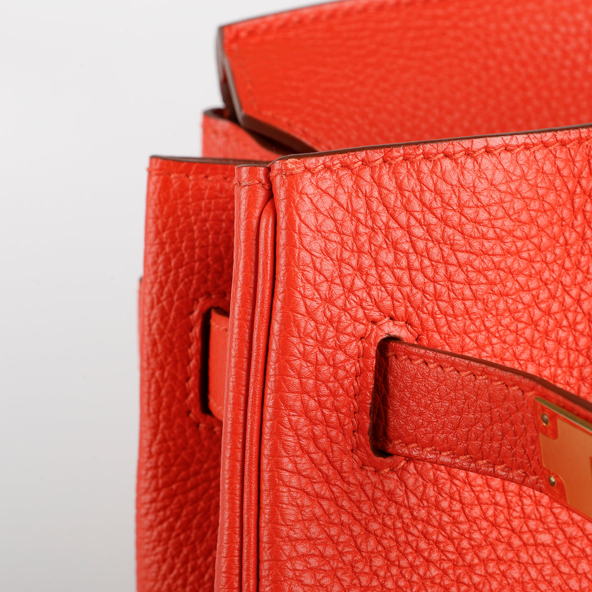 Birkin 35 Rouge Pivione, Togo, Gold Hardware (2013, Q Square)
