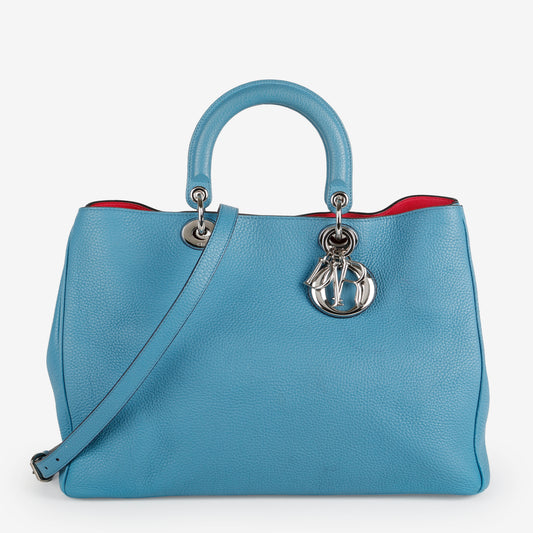 Large Diorissimo Tote, Blue/Fuchsia