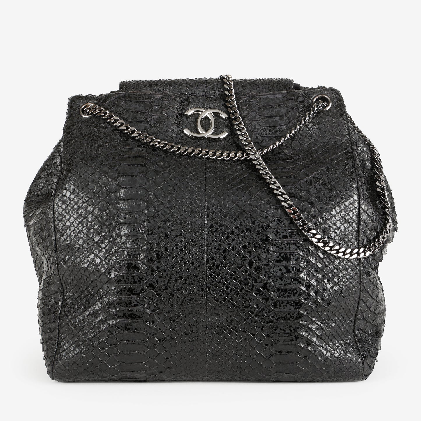 Python Accordion Tote, Black SHW