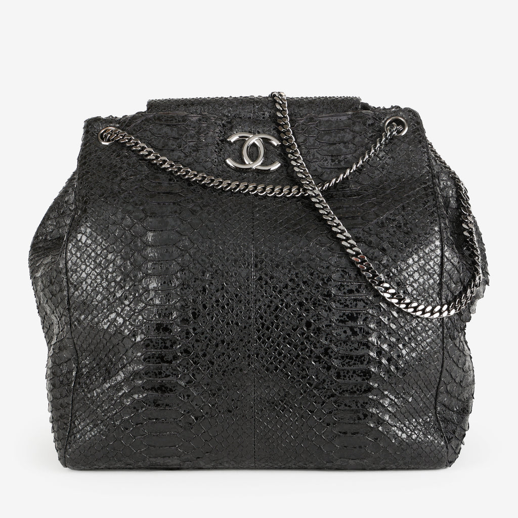 Python Accordion Tote, Black SHW