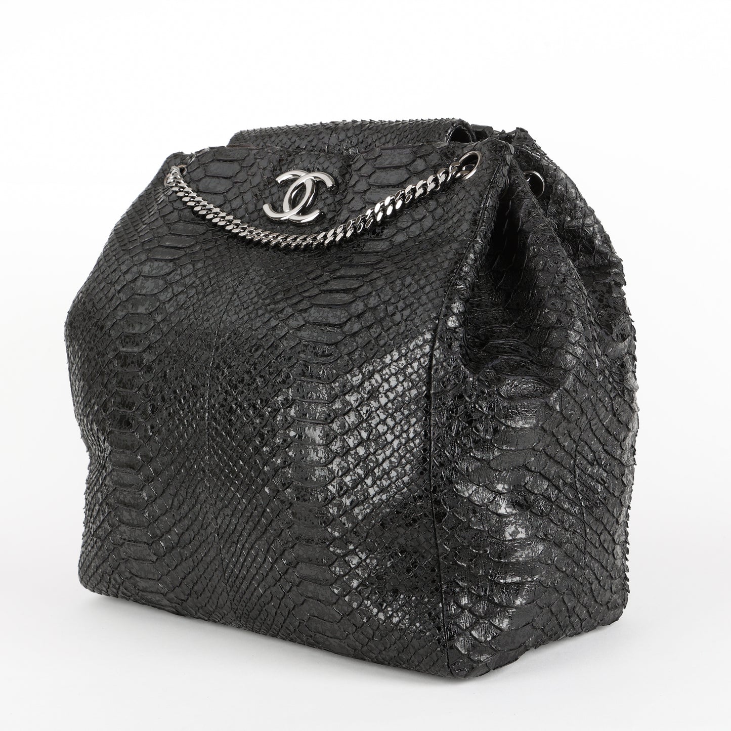 Python Accordion Tote, Black SHW