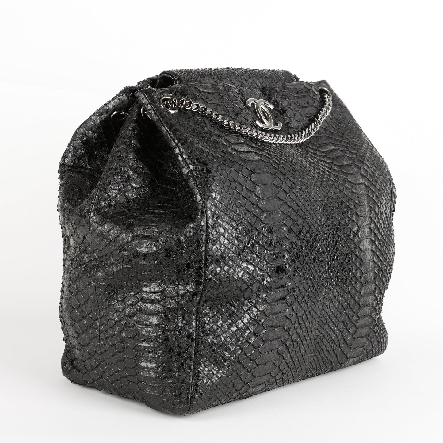 Python Accordion Tote, Black SHW