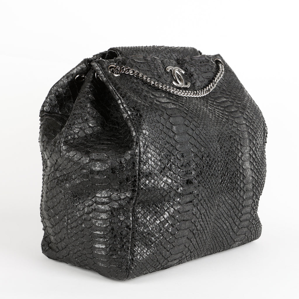 Python Accordion Tote, Black SHW