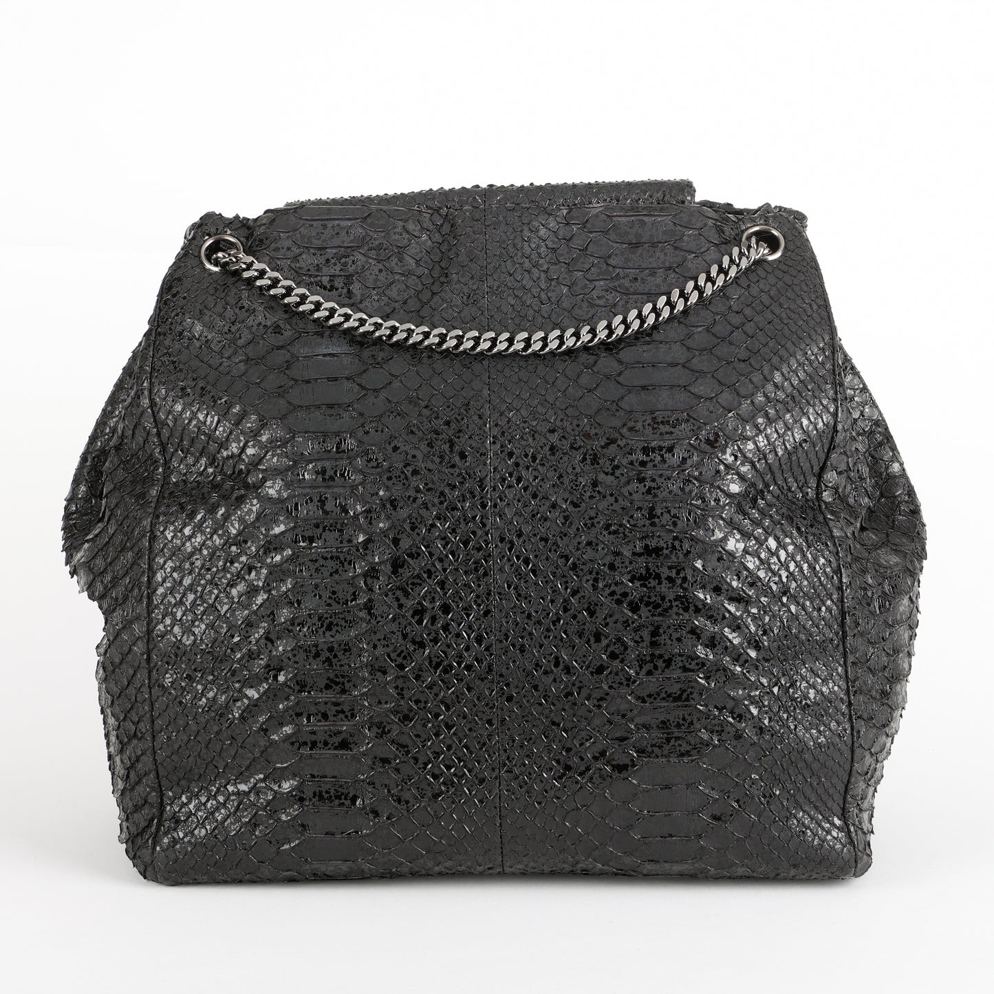 Python Accordion Tote, Black SHW