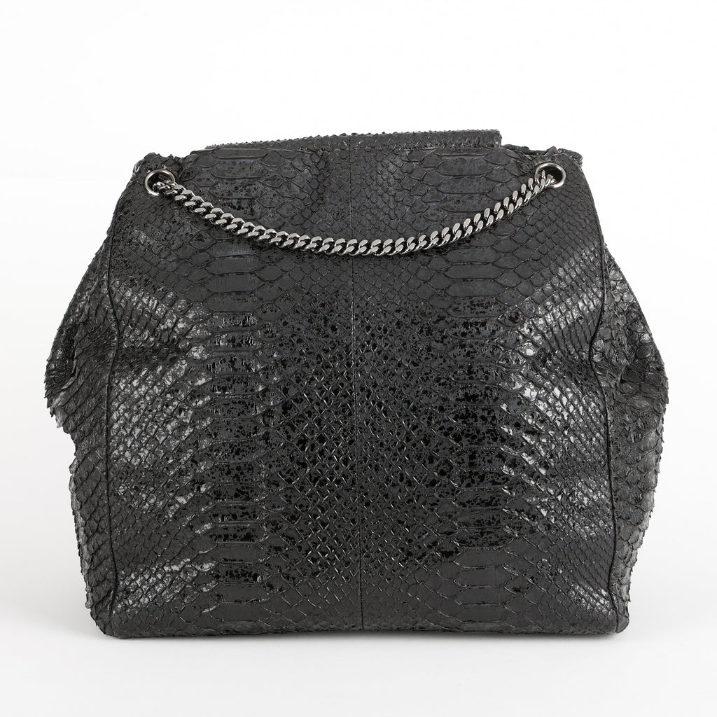 Python Accordion Tote, Black SHW