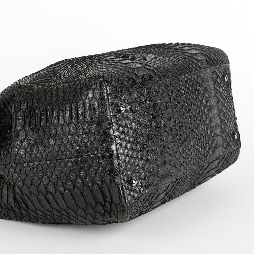 Python Accordion Tote, Black SHW
