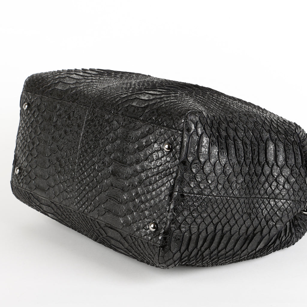 Python Accordion Tote, Black SHW