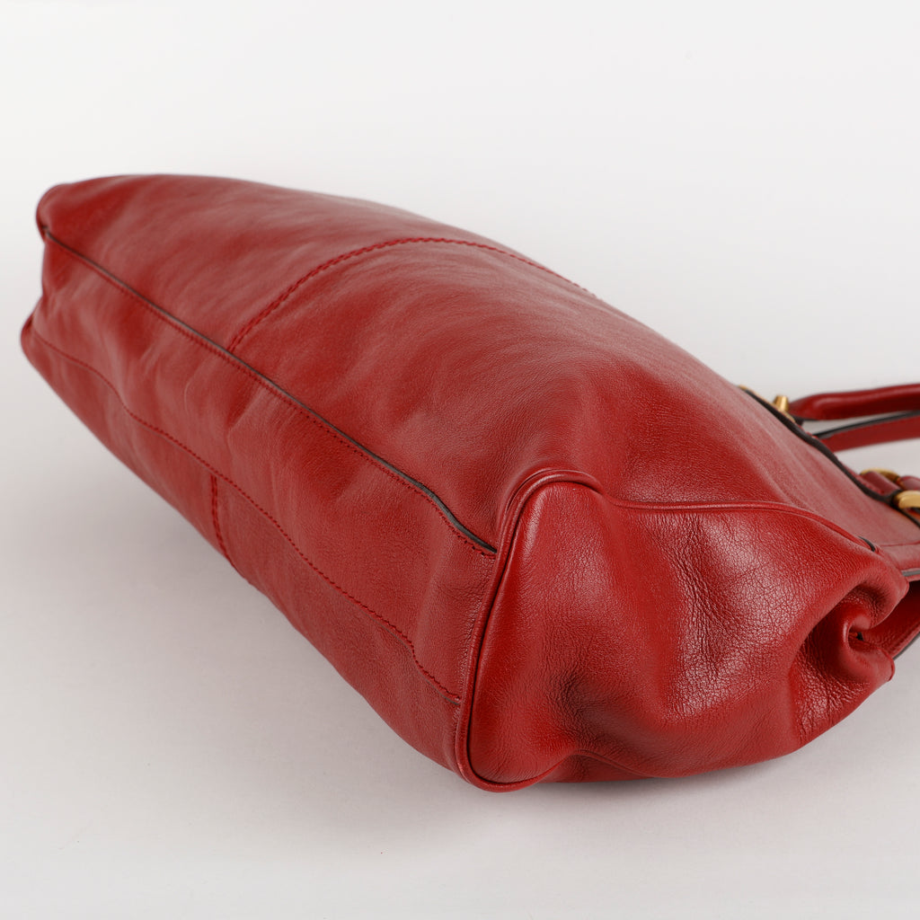 Medium Re(Belle) Top Handle, Red