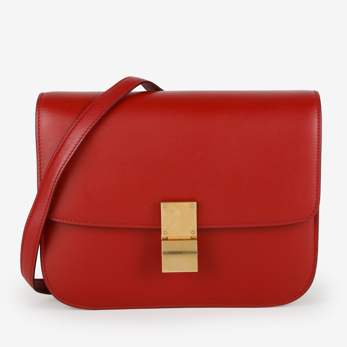 Medium Classic Box Bag, Red Smooth Calfskin