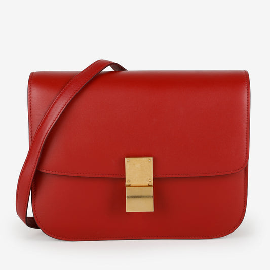 Medium Classic Box Bag, Red Smooth Calfskin
