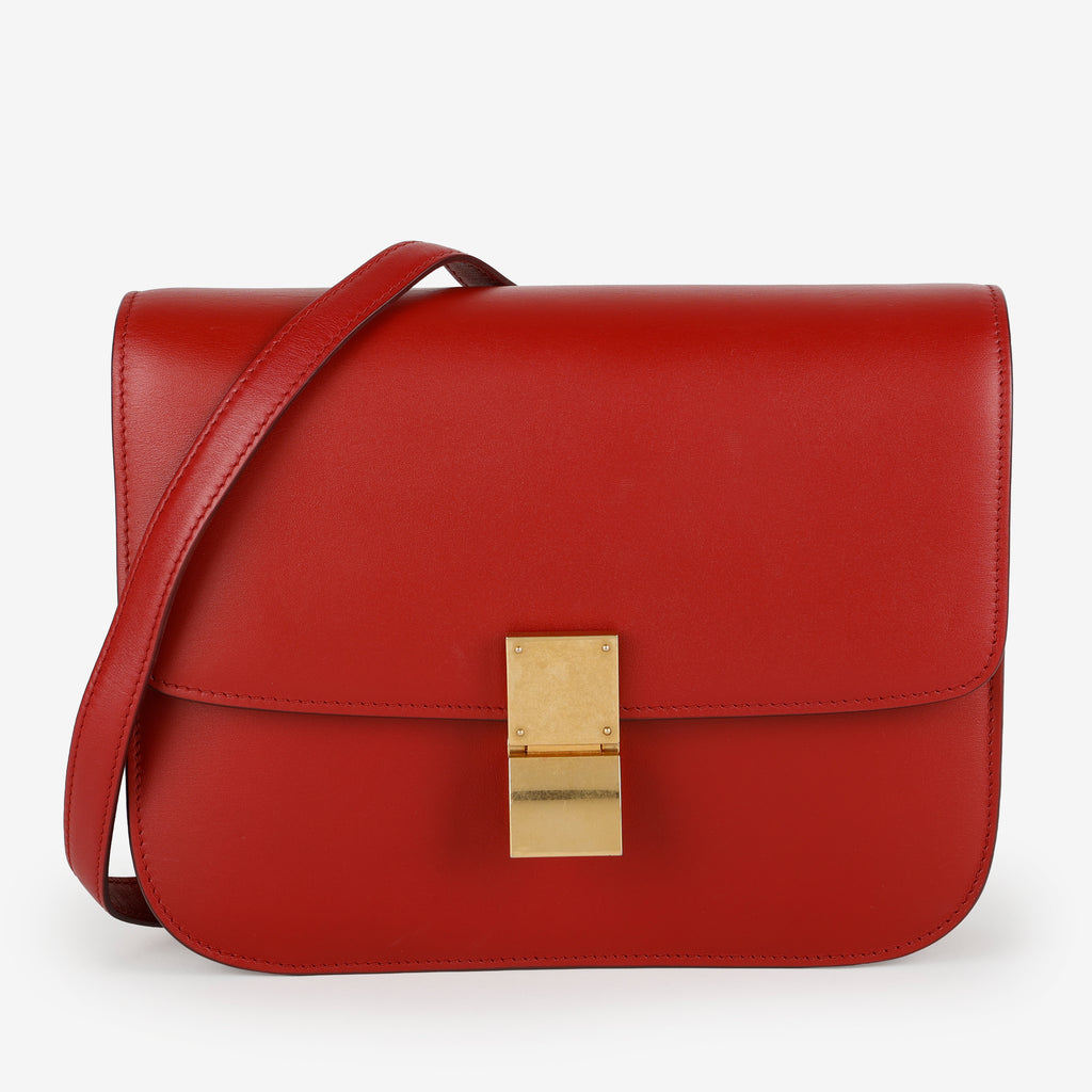 Medium Classic Box Bag, Red Smooth Calfskin