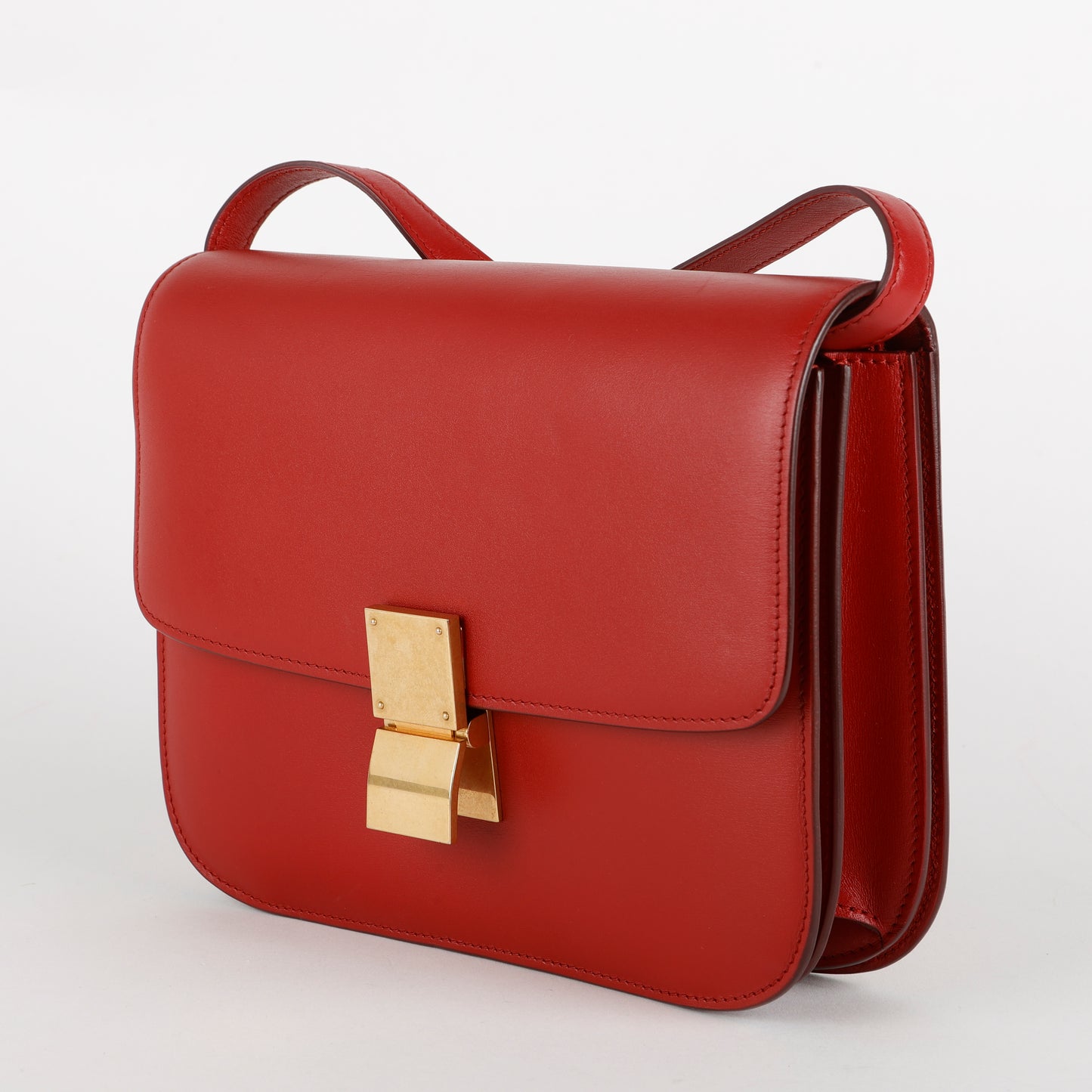Medium Classic Box Bag, Red Smooth Calfskin