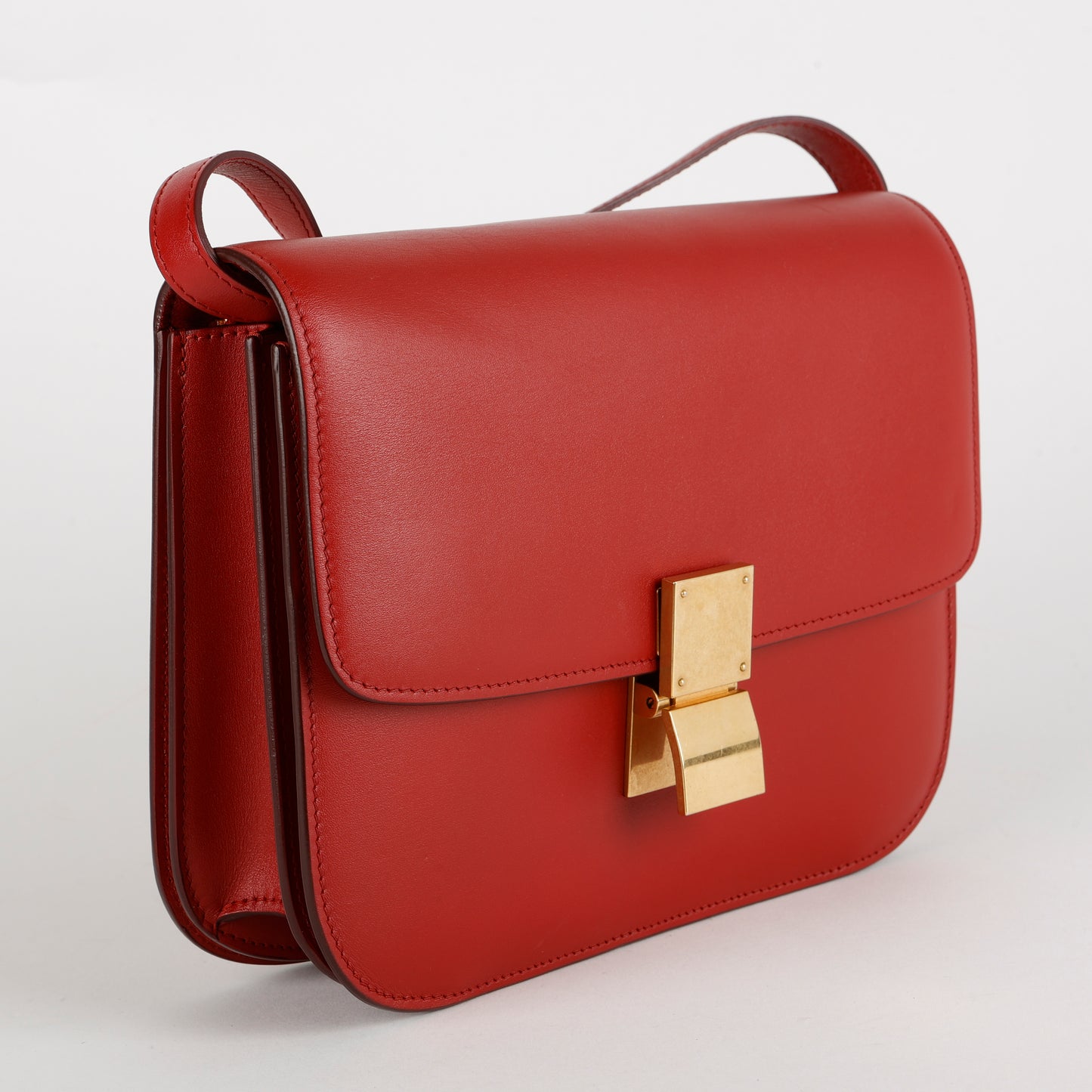 Medium Classic Box Bag, Red Smooth Calfskin