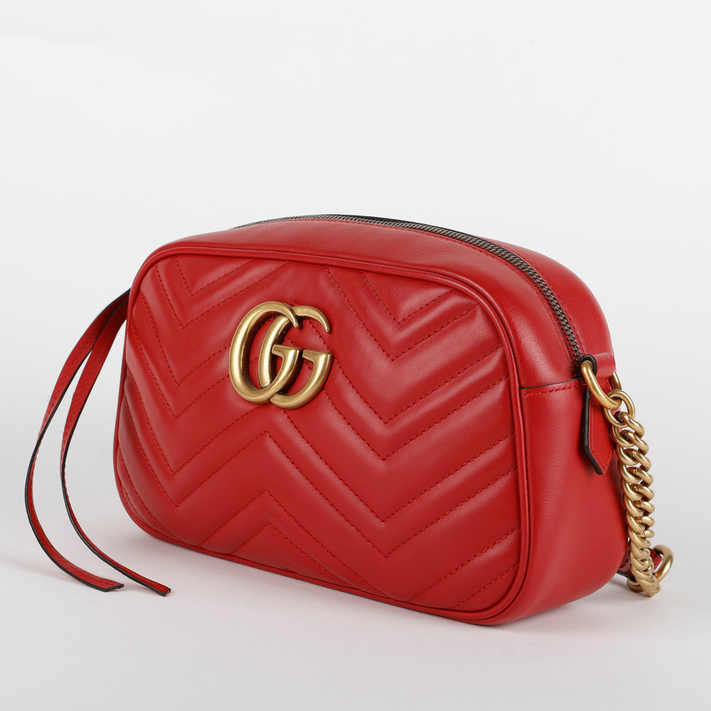 Small GG Marmont Camera Bag, Red