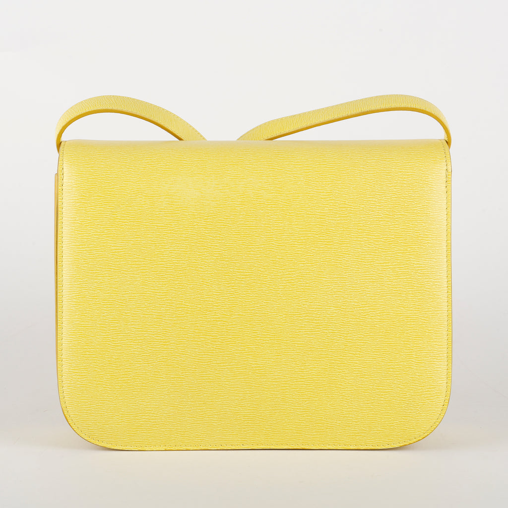 Medium Classic Box Bag, Yellow Grained Calfskin