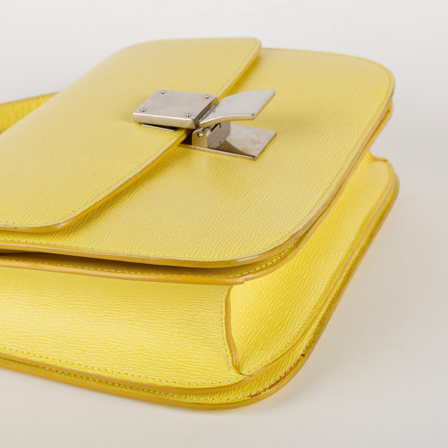 Medium Classic Box Bag, Yellow Grained Calfskin