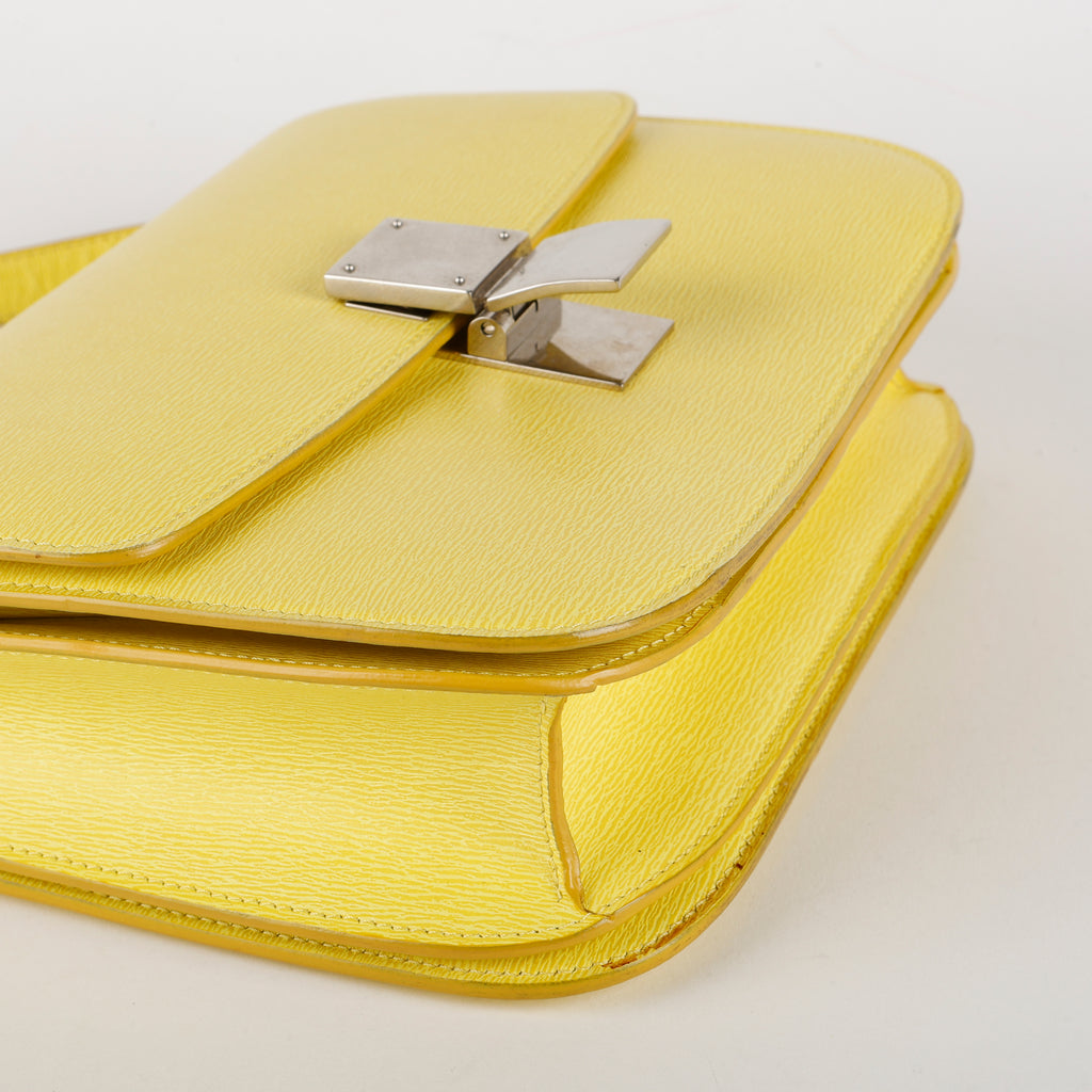 Medium Classic Box Bag, Yellow Grained Calfskin
