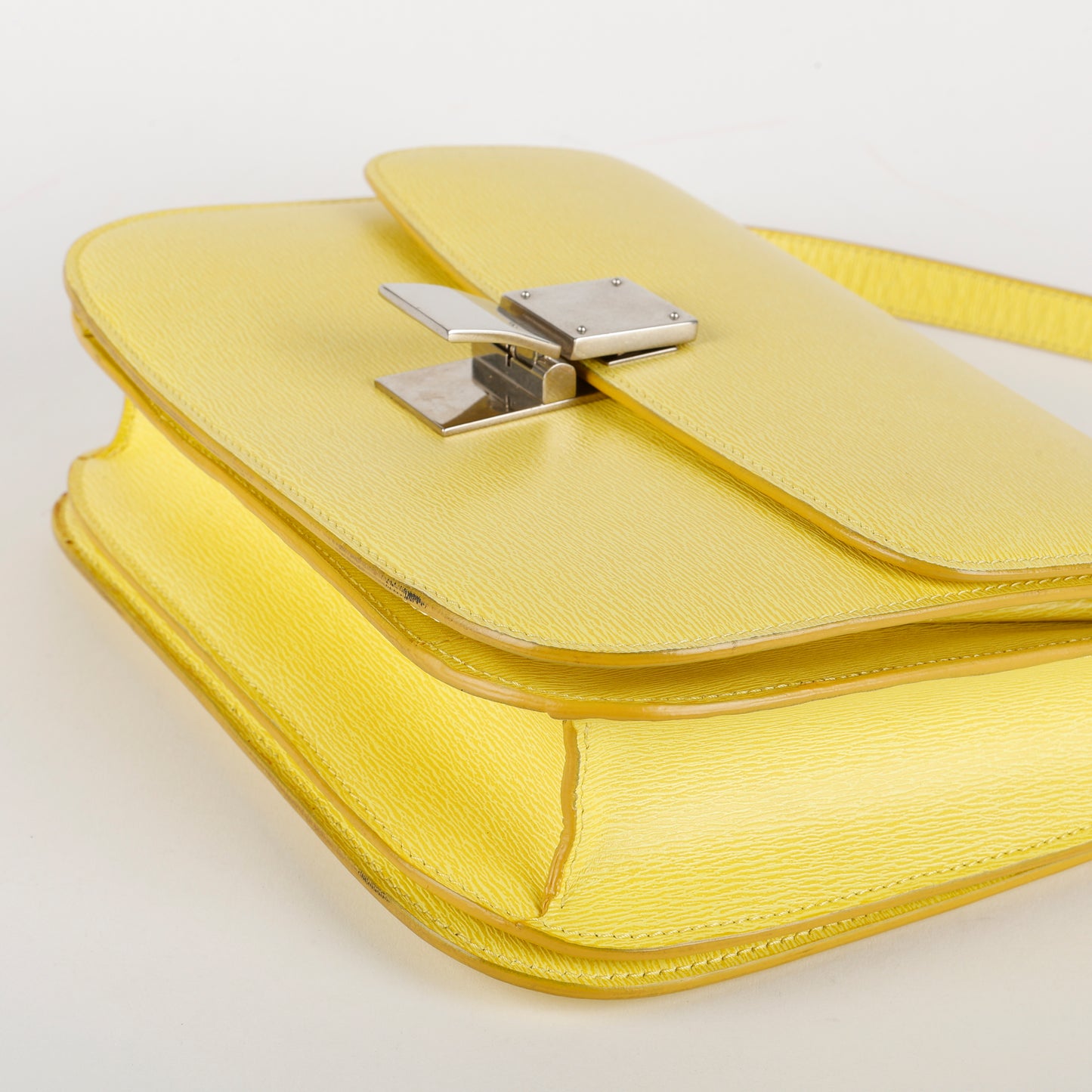 Medium Classic Box Bag, Yellow Grained Calfskin